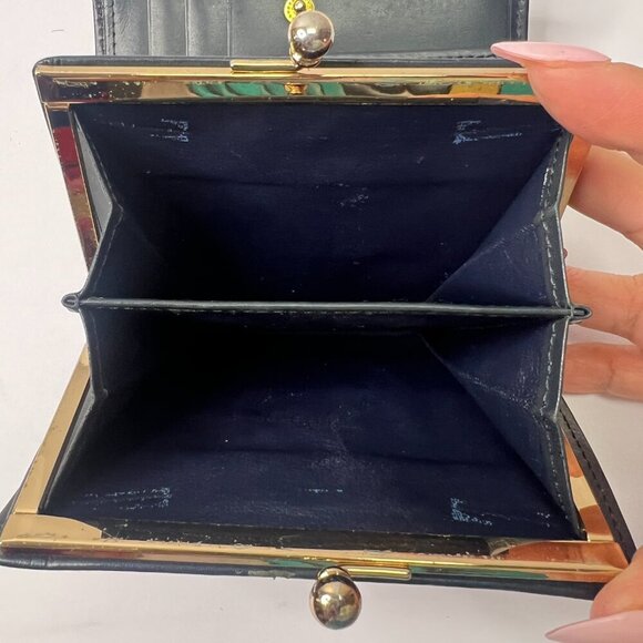 Burberry Vintage Blue and Red Plaid Kiss lock Wallet EUC! - Picture 9 of 9